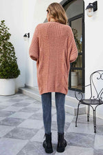 Open Front Dolman Sleeve Cardigan - Ladyez