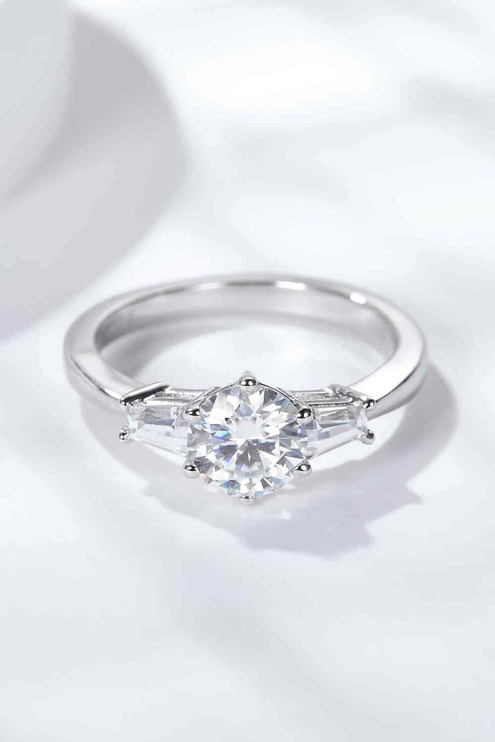 Loyal Love 1 Carat Moissanite Platinum-Plated Ring - Ladyez