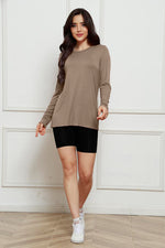 Basic Bae Full Size Round Neck Long Sleeve Top - Ladyez