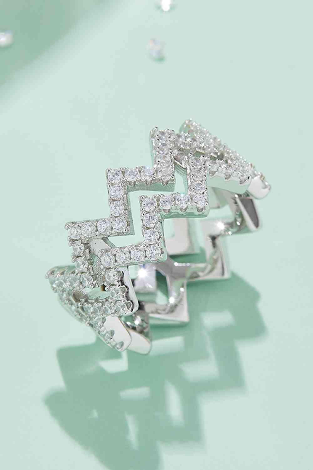 Adored Moissanite Zigzag Stacking Rings - Ladyez