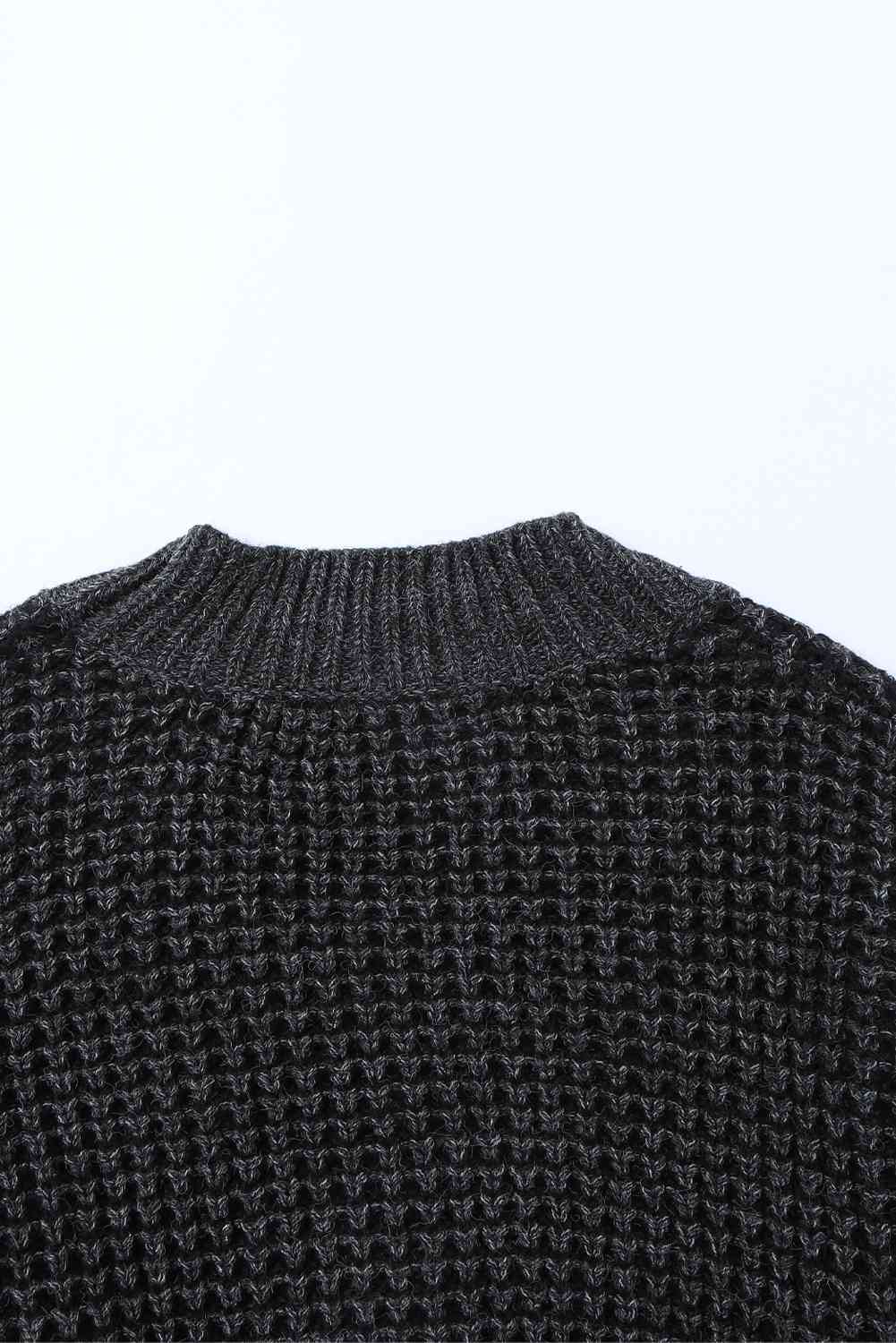 Woven Right Waffle-Knit Drop Shoulder Button-Down Cardigan - Ladyez