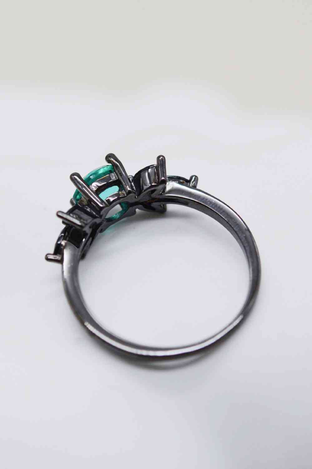 Paraiba Blue Zircon Leaf Ring - Ladyez