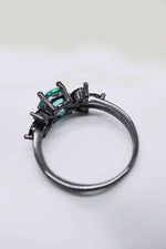 Paraiba Blue Zircon Leaf Ring - Ladyez