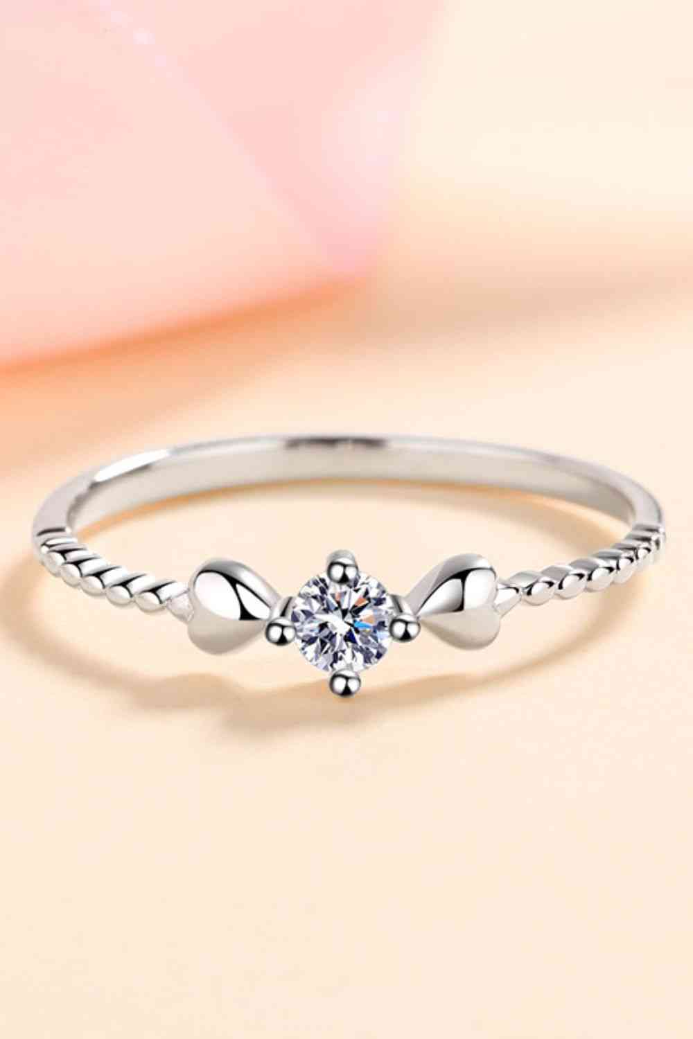 Adored Moissanite Heart 925 Sterling Silver Ring - Ladyez