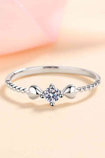 Adored Moissanite Heart 925 Sterling Silver Ring - Ladyez