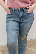 Judy Blue Macy Full Size Mid Rise Boyfriend Jeans - Ladyez