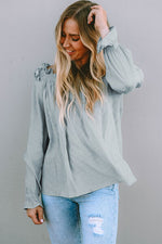 Frill Trim Flounce Sleeve Blouse - Ladyez