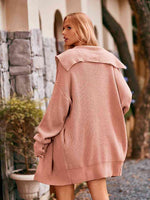 Dropped Shoulder Long Sleeve Cardigan - Ladyez