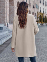 Open Front Long Sleeve Blazer - Ladyez