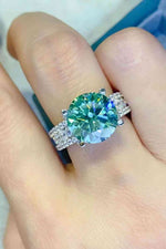 5 Carat Moissanite 4-Prong Wide Band Ring - Ladyez