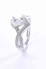 1 Carat Moissanite Teardrop 925 Sterling Silver Ring - Ladyez