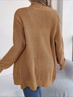 Open Front Long Sleeve Cardigan with Pockets - Ladyez