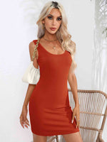 Scoop Neck Sleeveless Bodycon Dress - Ladyez