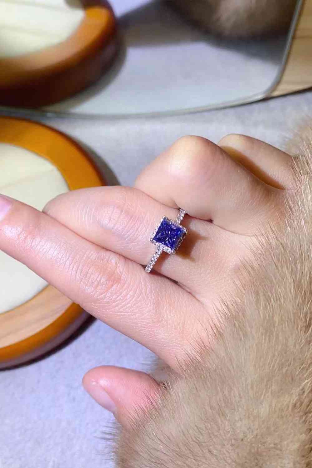 1 Carat Moissanite 925 Sterling Silver Square Ring - Ladyez