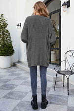 Open Front Dolman Sleeve Cardigan - Ladyez