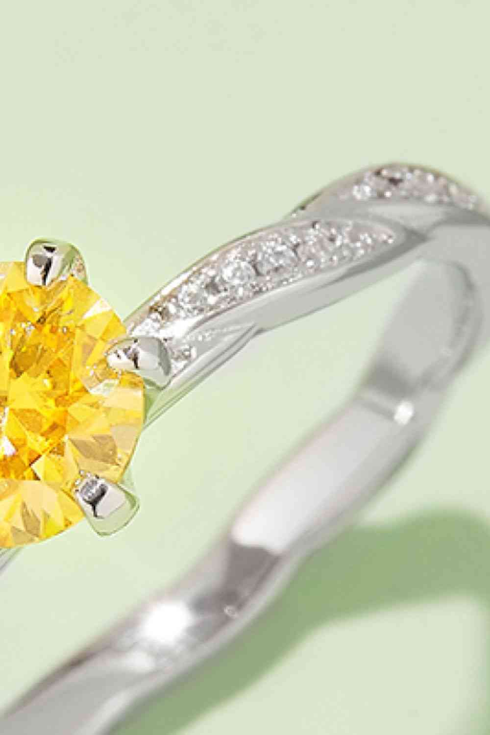 1 Carat Moissanite Contrast 925 Sterling Silver Ring - Ladyez