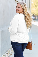Basic Bae Full Size V-Neck Lantern Sleeve Blouse - Ladyez