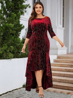 Plus Size Ruffle Hem High-Low Dress - Ladyez