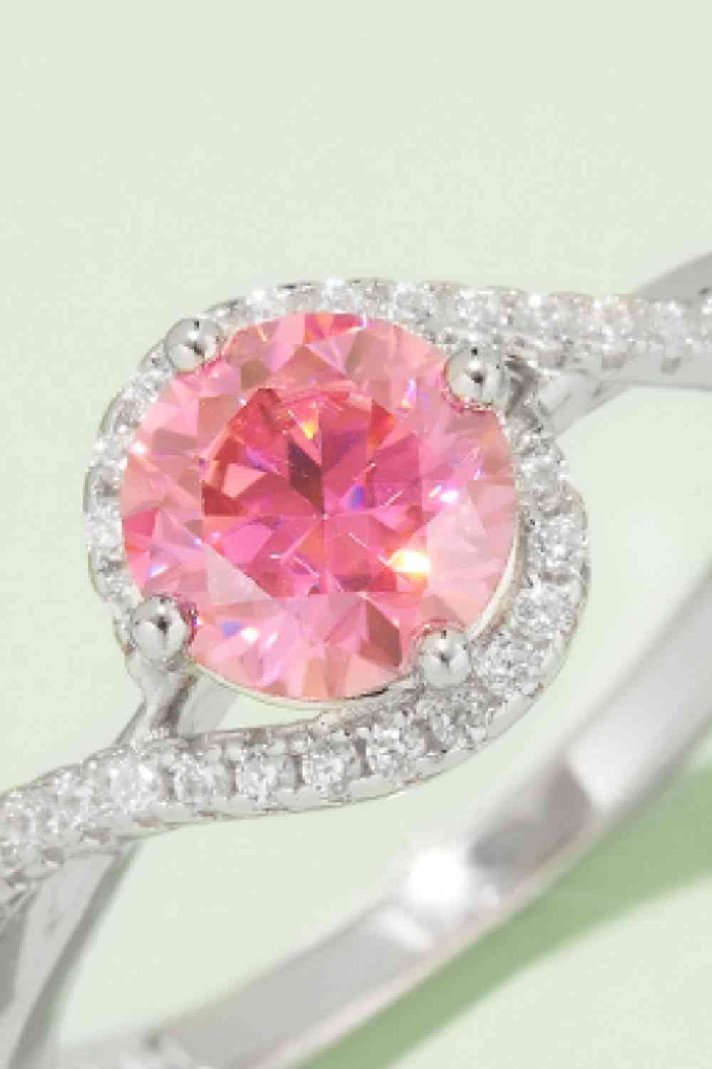 1 Carat Moissanite Contrast 925 Sterling Silver Ring - Ladyez