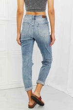 Judy Blue Malia Full Size Mid Rise Boyfriend Jeans - Ladyez