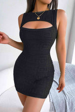 Cutout Sleeveless Knit Dress - Ladyez