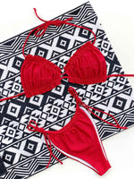 Frill Trill Halter Neck Bikini Set - Ladyez