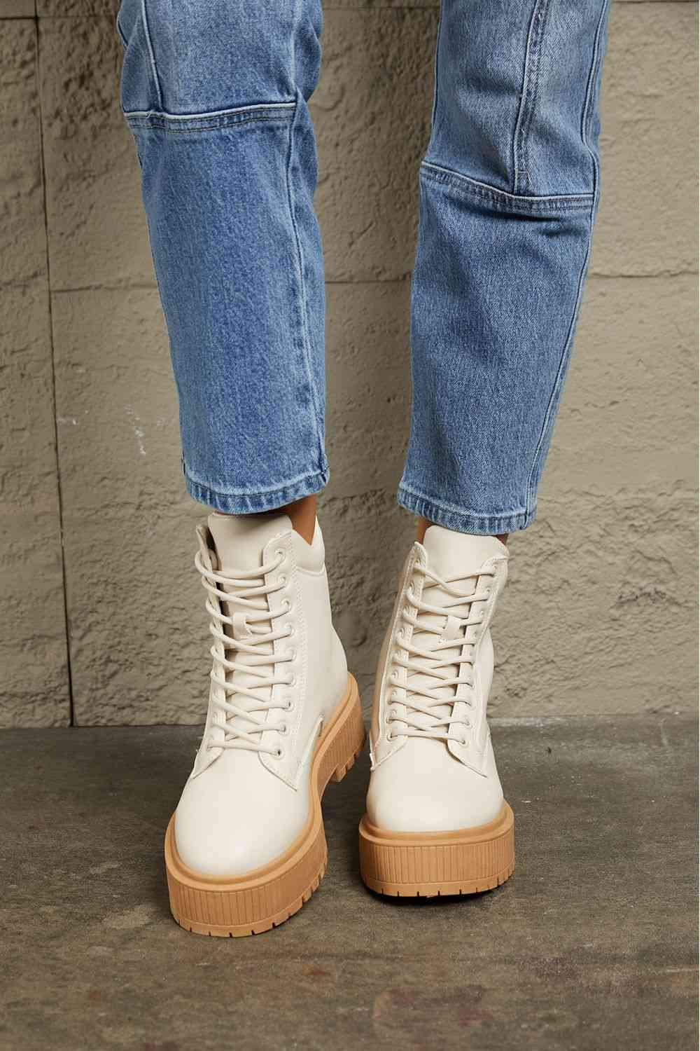 East Lion Corp Platform Combat Boots - Ladyez
