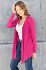 Basic Bae Full Size Open Front Long Sleeve Cardigan - Ladyez