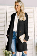 Lapel Collar Open Front Cardigan - Ladyez