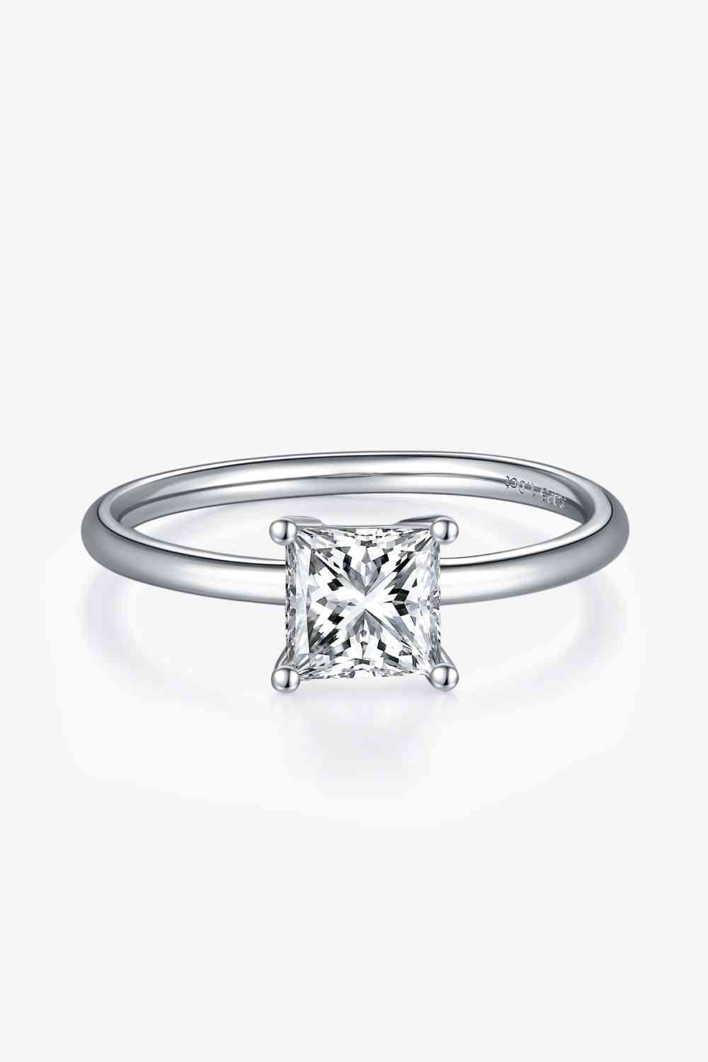 1 Carat Moissanite 925 Sterling Silver Solitaire Ring - Ladyez