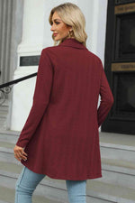 Open Front Long Sleeve Cardigan - Ladyez