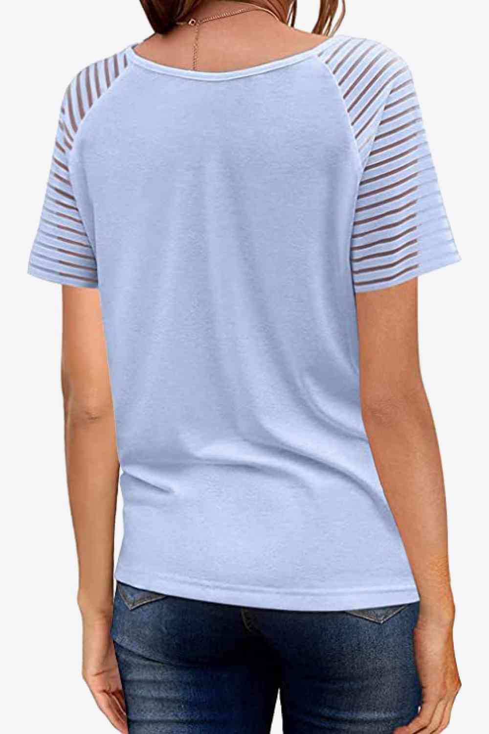 V-Neck Raglan Sleeve Tee - Ladyez