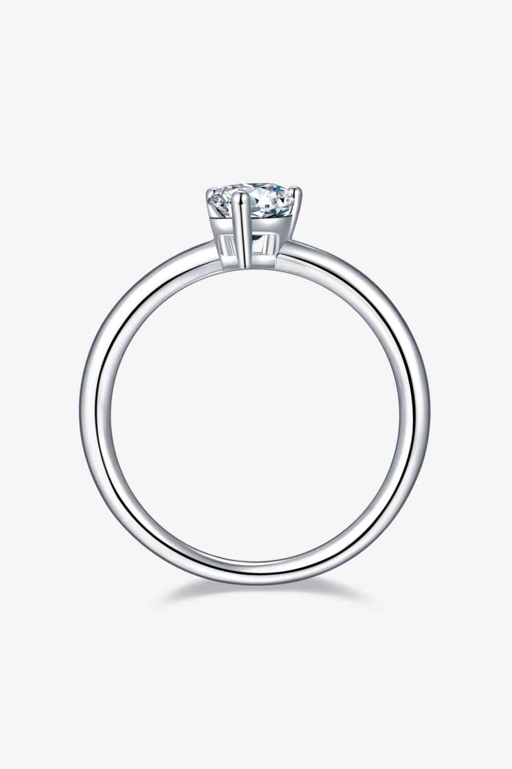 1 Carat Moissanite 925 Sterling Silver Solitaire Ring - Ladyez