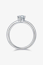 1 Carat Moissanite 925 Sterling Silver Solitaire Ring - Ladyez