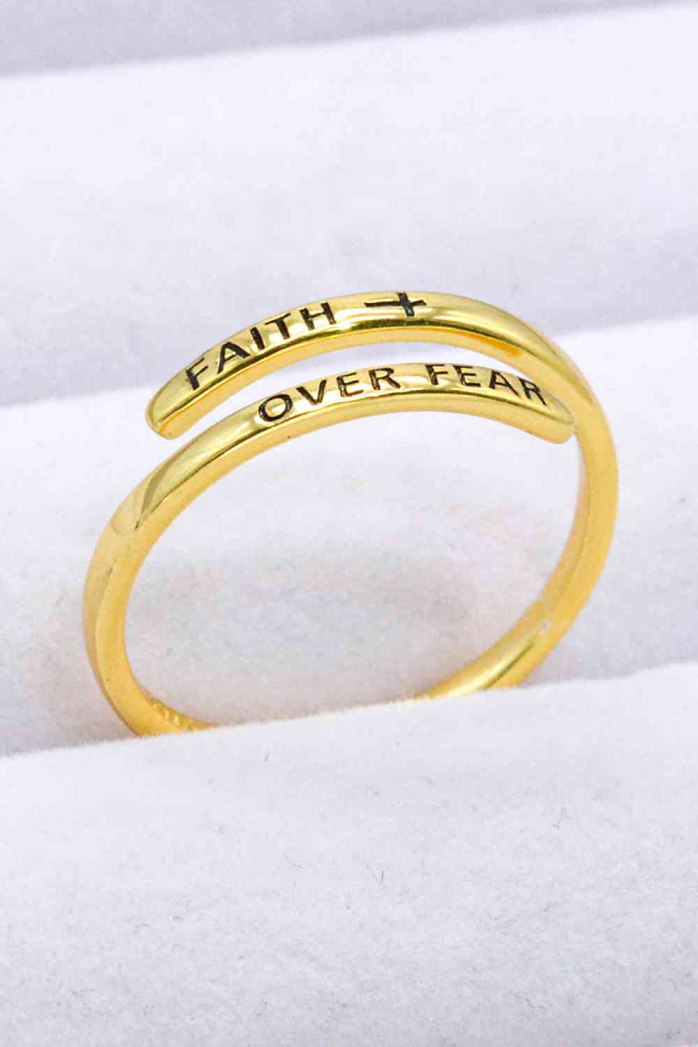 FAITH OVER FEAR Bypass Ring - Ladyez