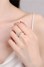 Adored Moissanite Rhodium-Plated Ring - Ladyez