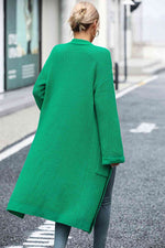 Dropped Shoulder Long Sleeve Cardigan with Pocket - Ladyez