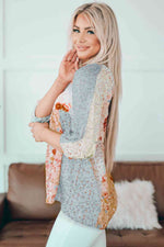 Floral V-Neck Babydoll Blouse - Ladyez