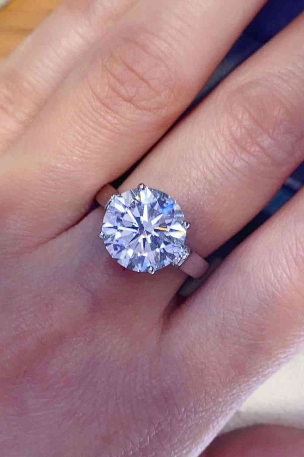 5 Carat Moissanite Platinum-Plated Ring - Ladyez