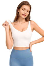 Deep V-Neck Crop Sports Bra - Ladyez