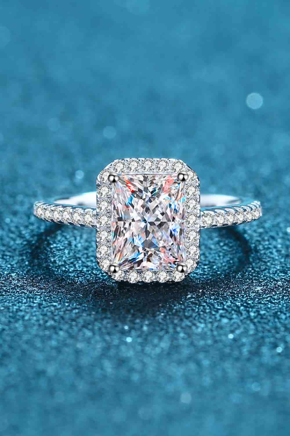 2 Carat Moissanite 925 Sterling Silver Halo Ring - Ladyez