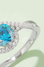 1 Carat Moissanite Contrast 925 Sterling Silver Ring - Ladyez