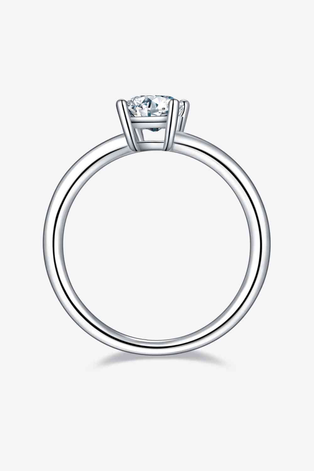 1 Carat Moissanite 925 Sterling Silver Solitaire Ring - Ladyez