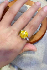 5 Carat Moissanite 925 Sterling Silver Ring in Banana Yellow - Ladyez