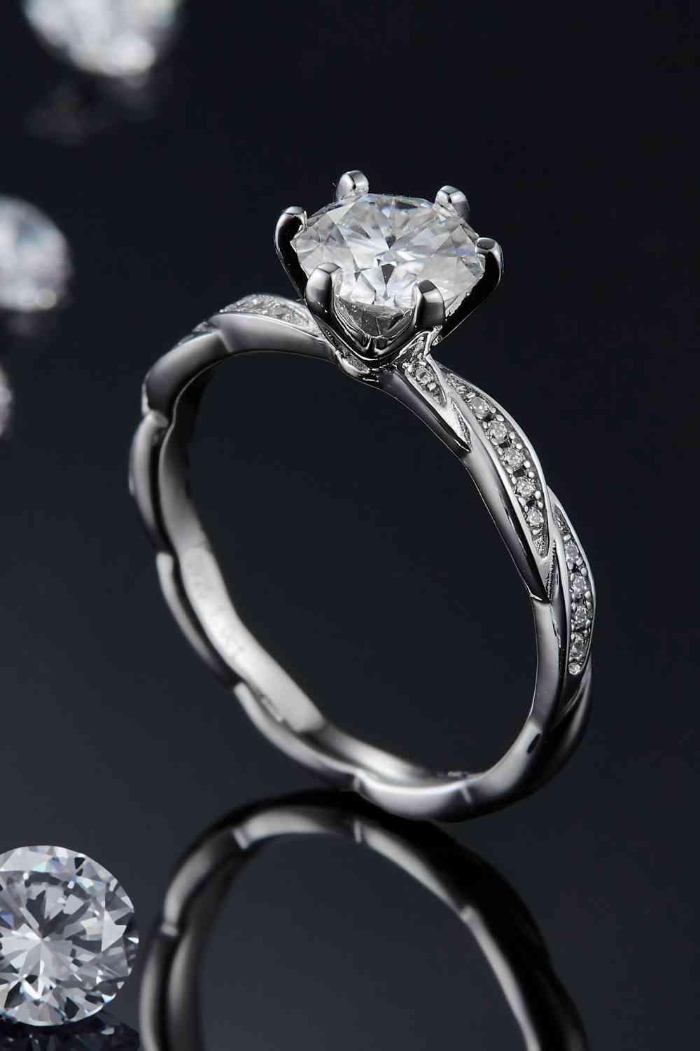 1 Carat Moissanite 925 Sterling Silver Ring - Ladyez