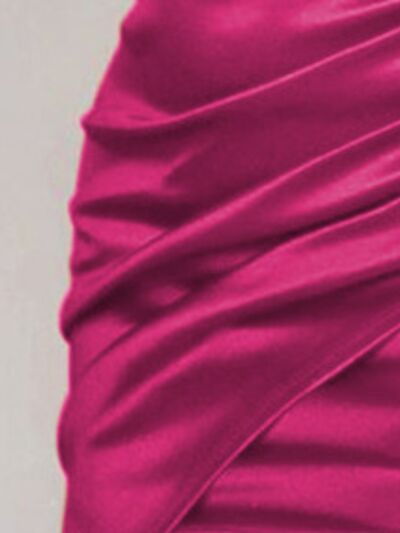 Ruched Spaghetti strap Wrap Dress - Ladyez