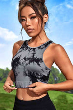 Tie-dye Cropped Round Neck Tank Top - Ladyez
