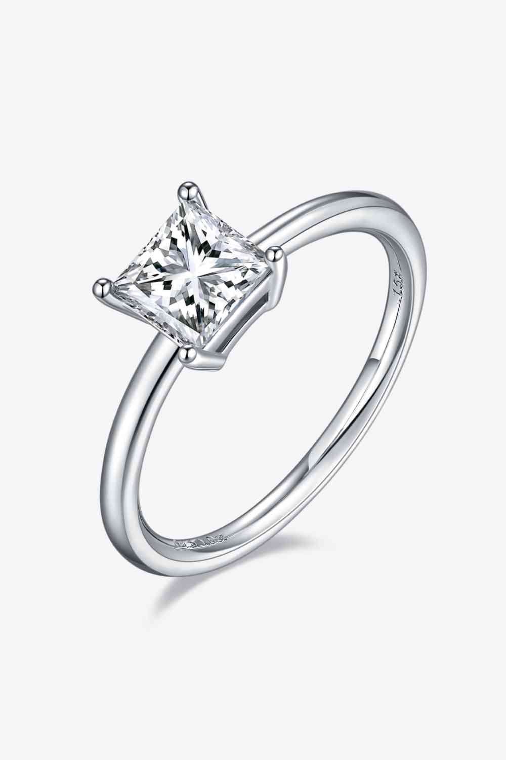 1 Carat Moissanite 925 Sterling Silver Solitaire Ring - Ladyez