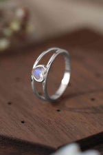 Moonstone Heart 925 Sterling Silver Ring - Ladyez