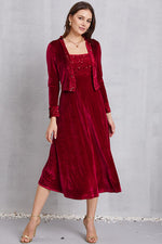 Sequin Long Sleeve Midi Dress - Ladyez